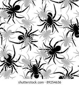 spiders pattern, abstract seamless texture; vector art illustration