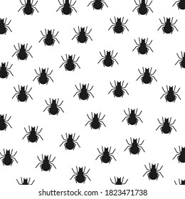 Spiders pattern on the white background. Vector illustration