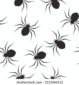 Spiders Seamless pattern. Vector editable seamless pattern or background with spiders