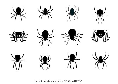 Spiders set of 12 Halloween 