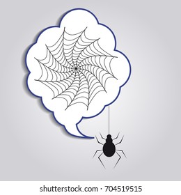 Spiders and spider web, vector.