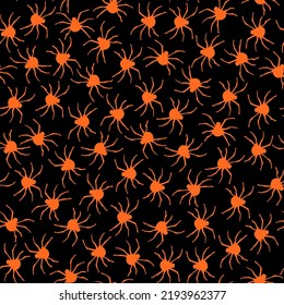 Spiders, vector seamless pattern for Halloween.
