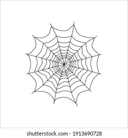 Spider's Web. Black Lines On A White Background. Insect Trap. Spider House. Halloween Icons. Vector Illustration.