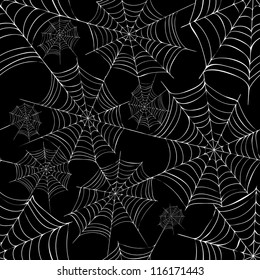 Spider's web. Black and white vector pattern for halloween