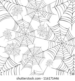 Spider's web. Black and white vector pattern for halloween