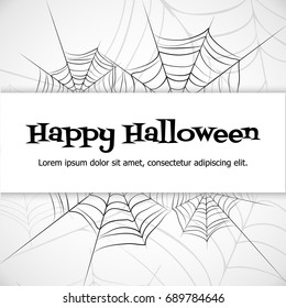 Spider's web. Black and white vector bacground for halloween