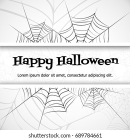 Spider's web. Black and white vector bacground for halloween