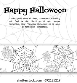 Spider's web. Black and white vector bacground for halloween