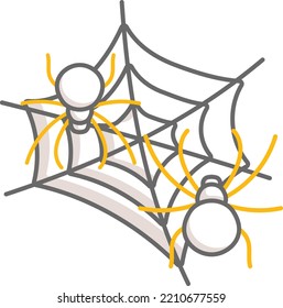Spiders and Web Concept Vector Icon Design, Autumn or Fall activities Symbol, deciduous weather Sign, harvesting season Elements Stock illustration