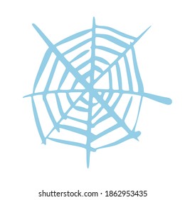Spinnennetz einzeln auf weißem Hintergrund. Cartoon süß im Stil doodle Vektorgrafik.