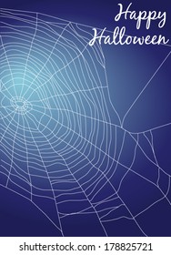 Spiders web on blue background