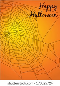 Spiders web on orange background