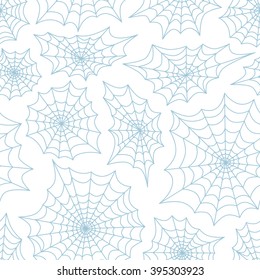 Spider's web seamless background. Halloween vector pattern