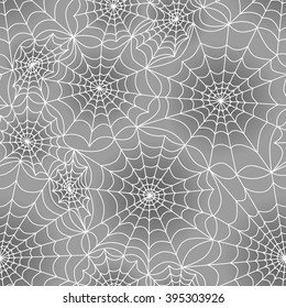 Spider's web seamless background. Halloween vector pattern