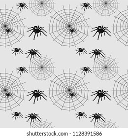 Spiders in web Seamless pattern