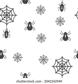 spiders in web seamless pattern halloween seamless background