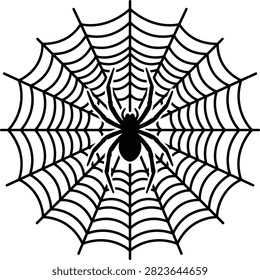 Spiderweb, arachnid, spooky, dark, creepy, Halloween graphic element.
