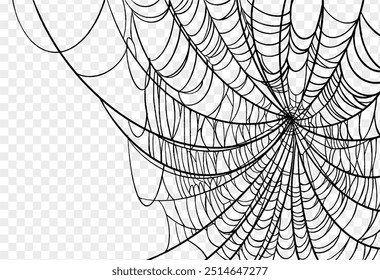 Plano de fundo Spiderweb para festa de Halloween png isolado ou textura transparente, espaço em branco para texto, modelo de elemento para cartaz, brochuras, publicidade on-line, ilustração vetorial 