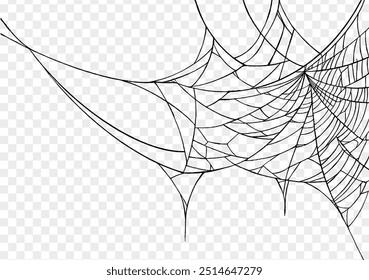 Plano de fundo Spiderweb para festa de Halloween png isolado ou textura transparente, espaço em branco para texto, modelo de elemento para cartaz, brochuras, publicidade on-line, ilustração vetorial 