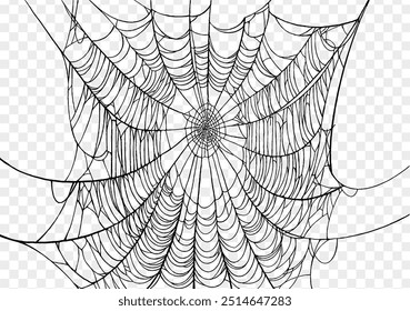 Plano de fundo Spiderweb para festa de Halloween png isolado ou textura transparente, espaço em branco para texto, modelo de elemento para cartaz, brochuras, publicidade on-line, ilustração vetorial 