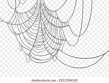 Plano de fundo Spiderweb para festa de Halloween png isolado ou textura transparente, espaço em branco para texto, modelo de elemento para cartaz, brochuras, publicidade on-line, ilustração vetorial 