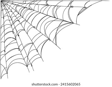 Spiderweb corner frame in hand drawn sketch style