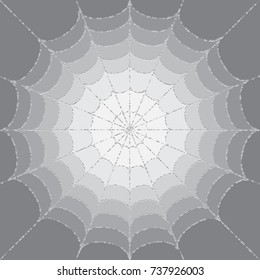 Spiderweb in droplets of dew. Background for the design of Halloween and the Day of Death. Sketch for tattoo. Color Vector illustration of EPS8.