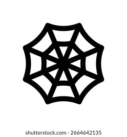 Teia de aranha. Ícone de vetor de traçado editável.