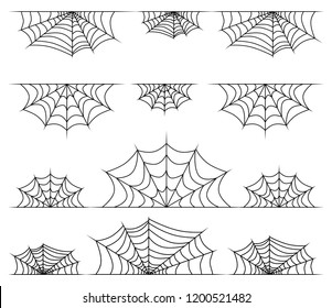 spiderweb frame, border, divider isolated on white background