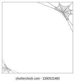 spiderweb frame, border, divider isolated on white background