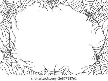 Moldura de teia de aranha. Plano de fundo de Halloween vetor assustador para convite, banner assustador, panfleto de festa de horror ou decoração sazonal