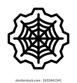 Ilustração de vetor mecânico de teia de aranha. Traçado editável.