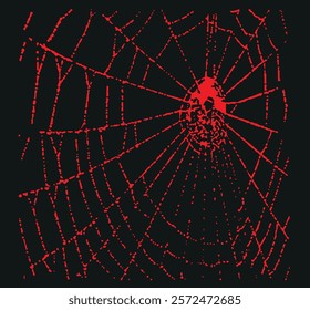 Spiderweb graphic element. Round net black silhouette isolated on white background