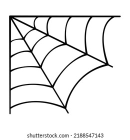 Spiderweb. Hand drawn sketch icons of Halloween element. Isolated vector illustration in doodle line style. 