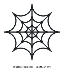 Ícone da teia de aranha. Ilustração de vetor preto.