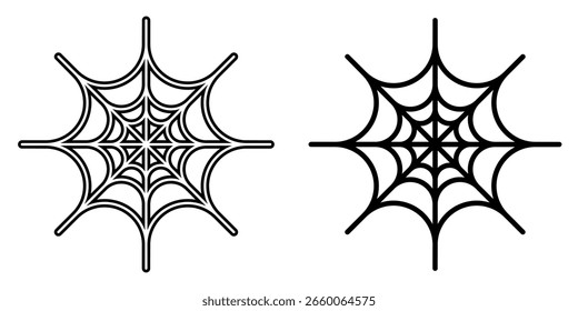 Ícone da teia de aranha. Ilustração de vetor preto.