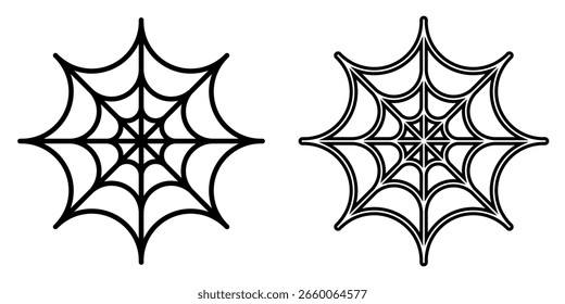 Ícone da teia de aranha. Ilustração de vetor preto.