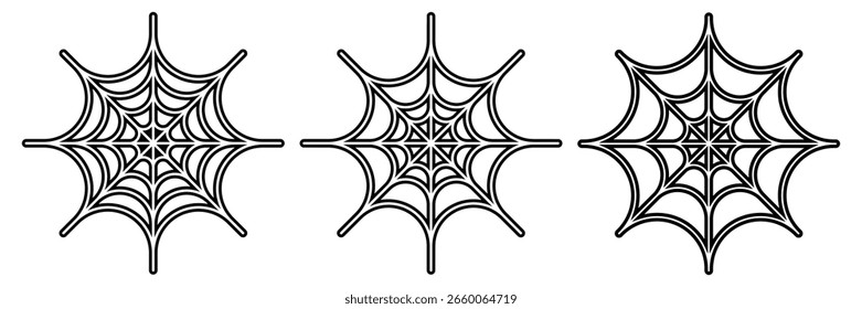 Ícone da teia de aranha. Ilustração de vetor preto.