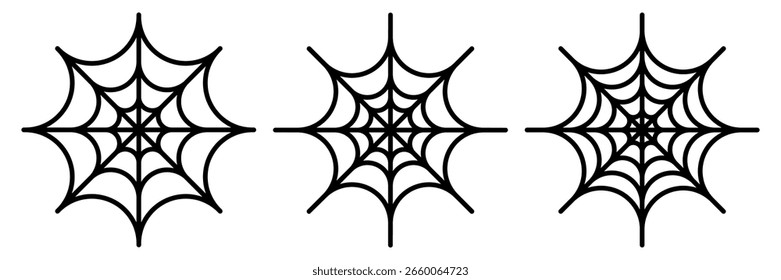 Ícone da teia de aranha. Ilustração de vetor preto.