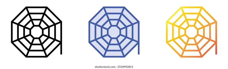 spiderweb icon. Linear, Blue Fill and Gradient Style Design Isolated On White Background