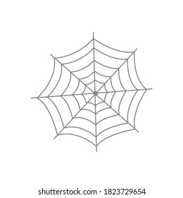 spiderweb icon over white background, flat style, vector illustration