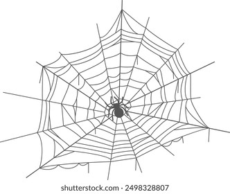 Spiderweb icon. Round net. Halloween decorative element isolated on white background