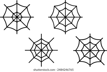 spiderweb icon set. Line Icon. Editable Stroke.