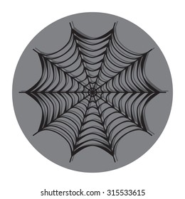 Spiderweb icon with shadow  . Flat design vector illustration