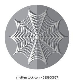 Spiderweb icon with shadow  . Flat design vector illustration