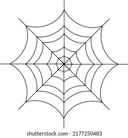 The Spiderweb Icon. Web Symbol. Flat Illustration