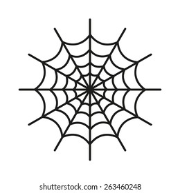 The Spiderweb Icon. Web Symbol. Flat Vector Illustration