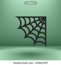 The spiderweb icon. Web symbol. Flat Vector illustration. Halloween. Eps 8.
