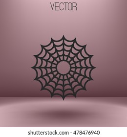 The spiderweb icon. Web symbol. Flat Vector illustration. Halloween. Eps 8.