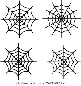 Spiderweb icons set. Vector illustration